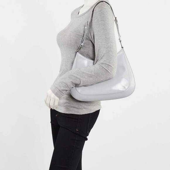 Prada Light Blue Brushed Leather Cleo Hobo Bag - Picture 11 of 11